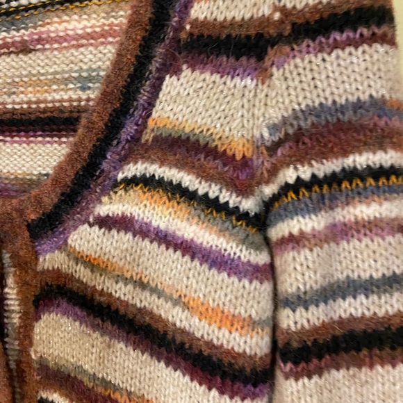 Striped Multicolor Button-Up Sweater - Picture 2 of 3
